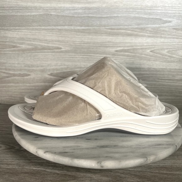 Aetrex Sandals Women’s 11 White Flip Flops Lynco Orthotic Arch Support Comfort - Picture 4 of 15